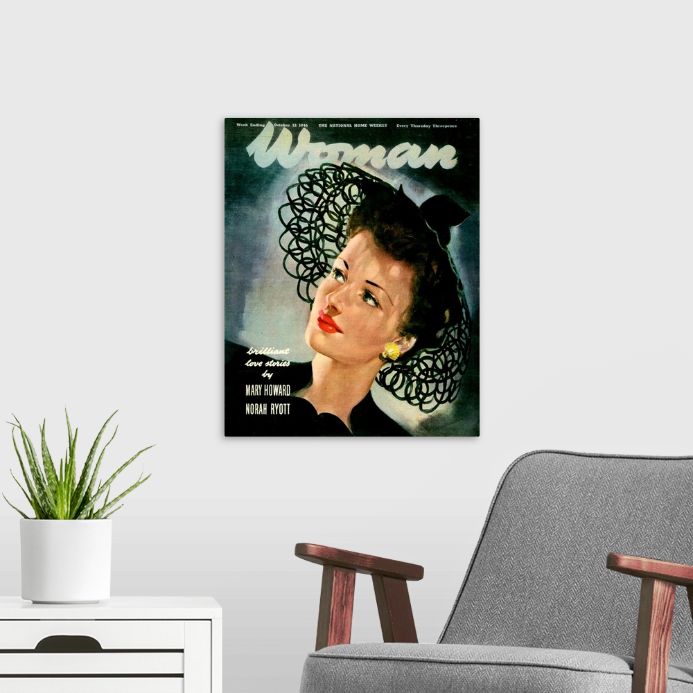 A modern room featuring 1940's UK Woman Magazine Cover