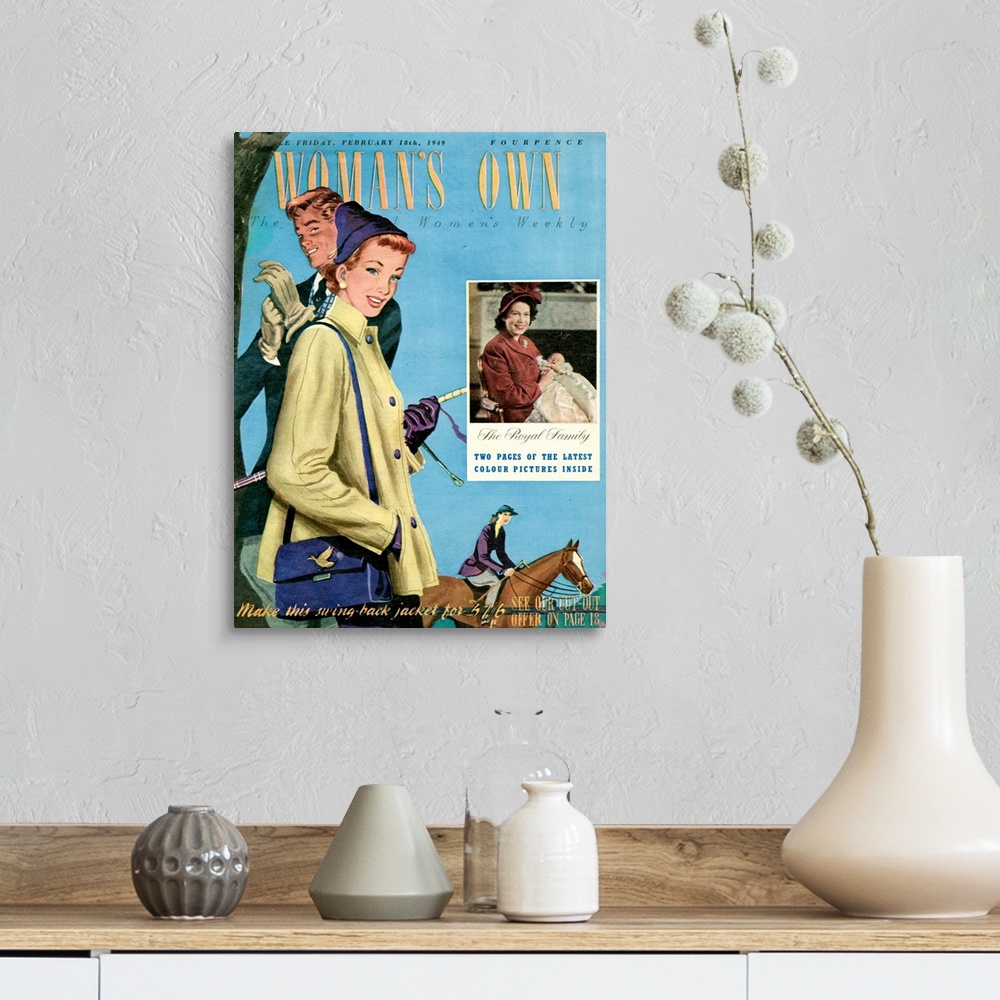 A farmhouse room featuring 1940's UK Woman's Own Magazine Cover