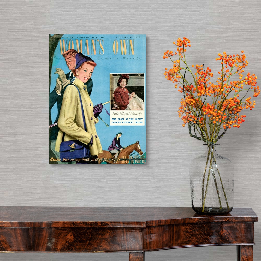 A traditional room featuring 1940's UK Woman's Own Magazine Cover