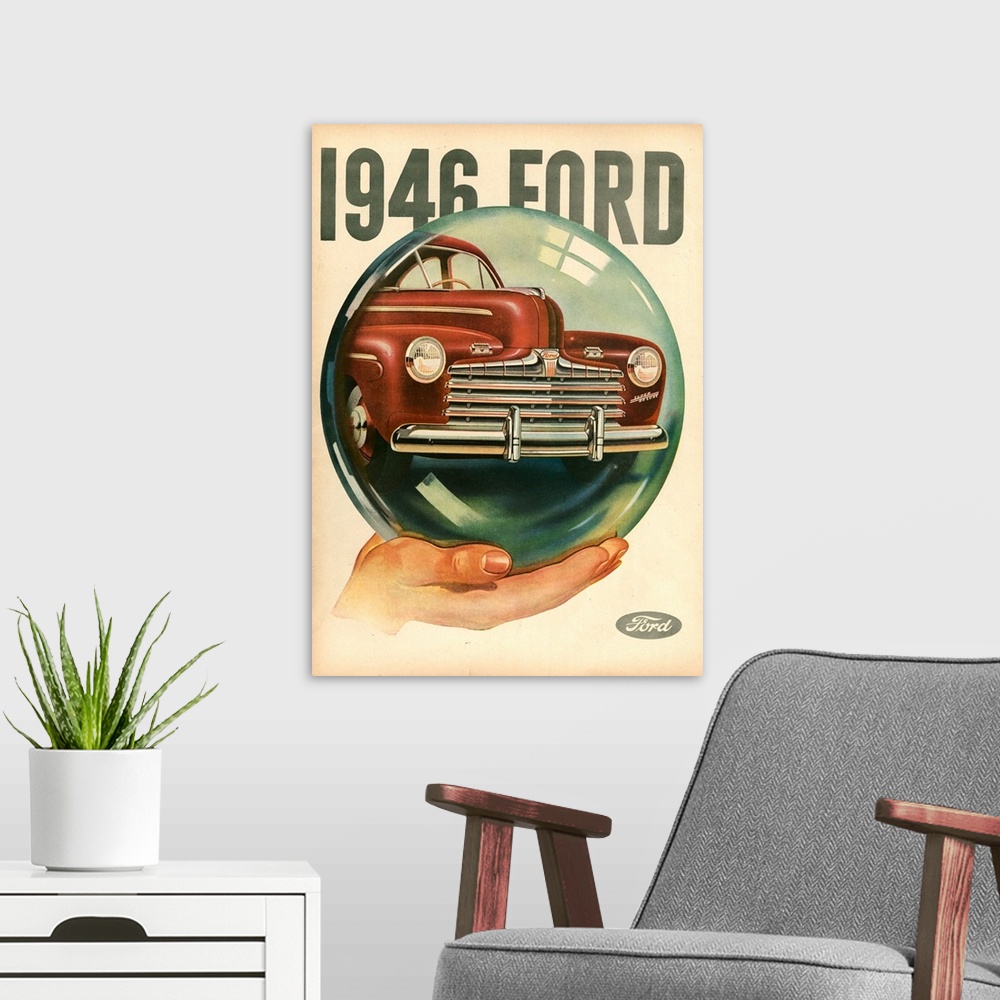A modern room featuring 1940's USA Ford Magazine Advert