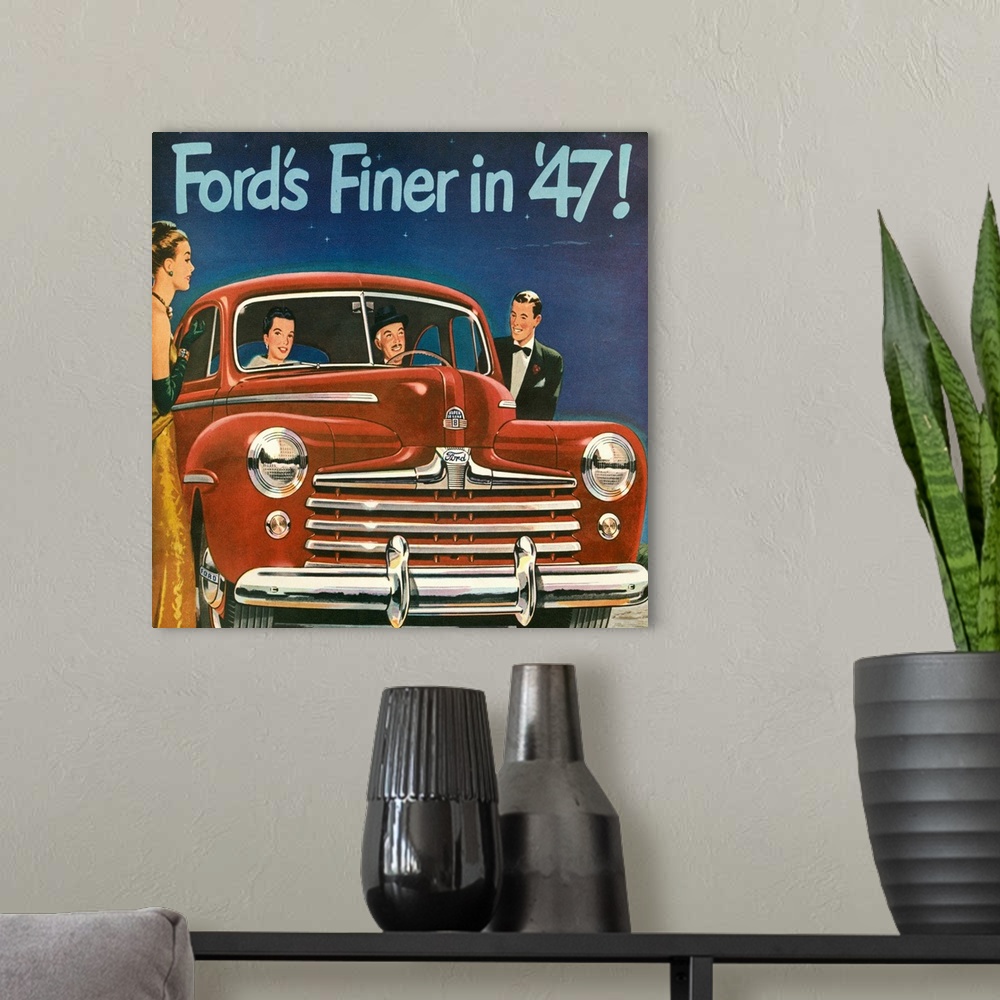 A modern room featuring 1940's USA Ford Magazine Advert (detail)