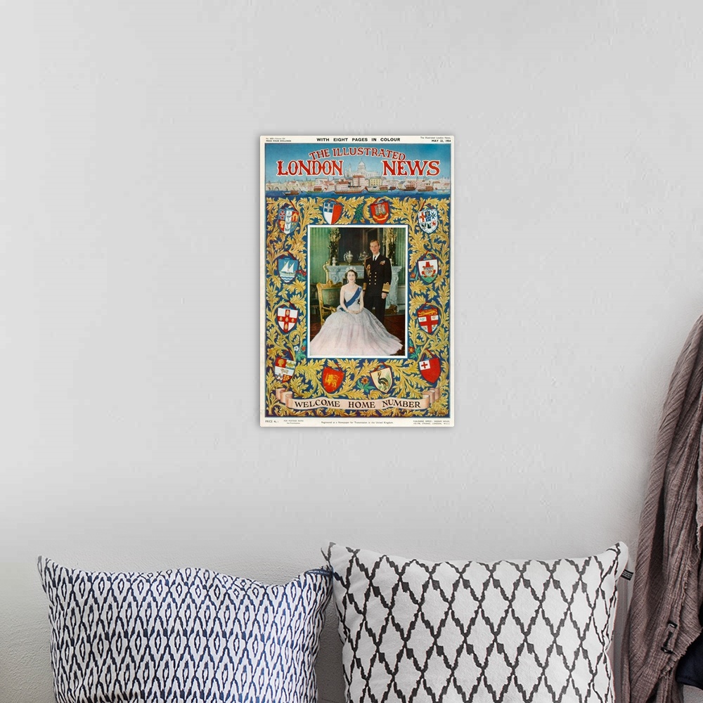 A bohemian room featuring 1950's UK Illustrated London News Magazine Cover