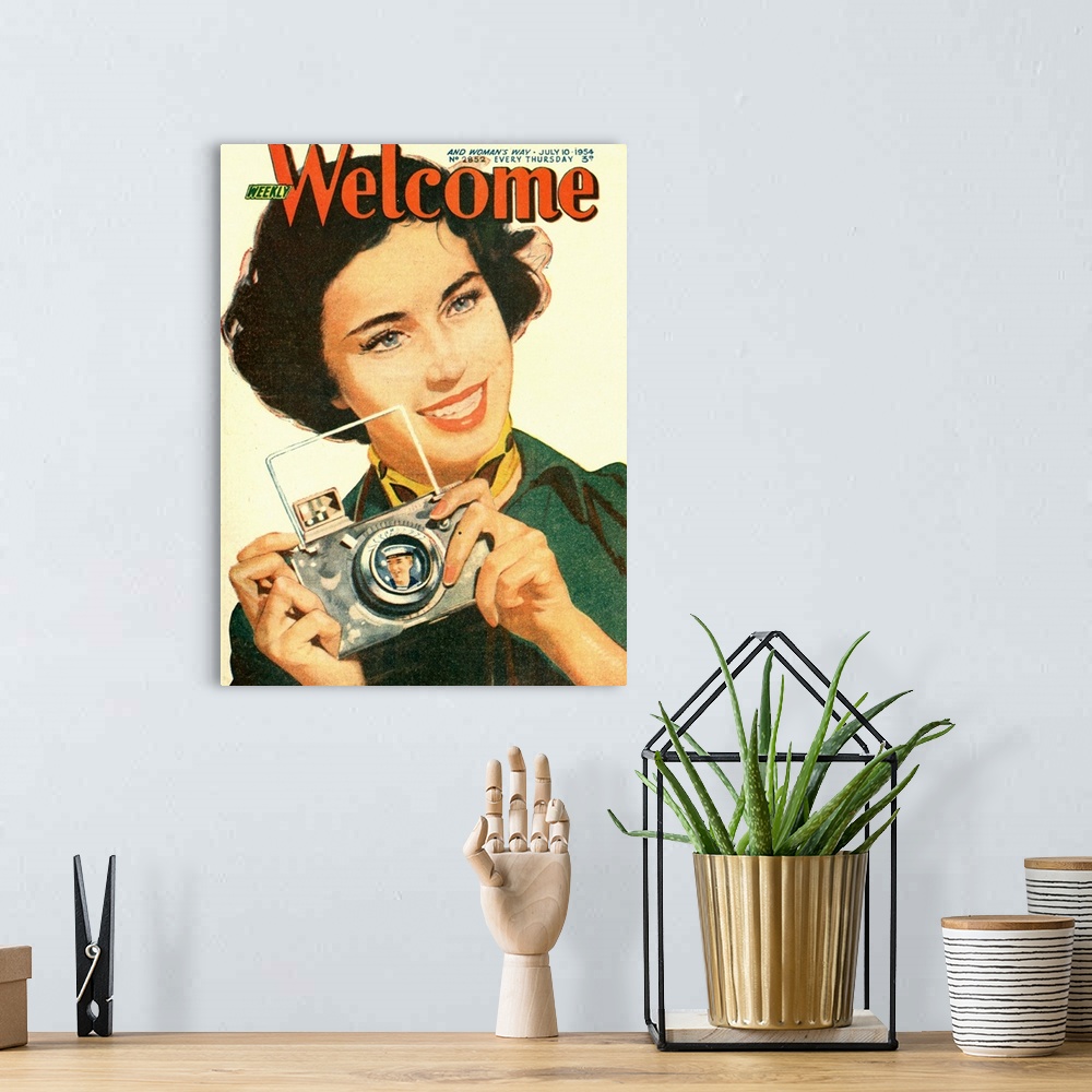 A bohemian room featuring 1950's UK Weekly Welcome Magazine Cover