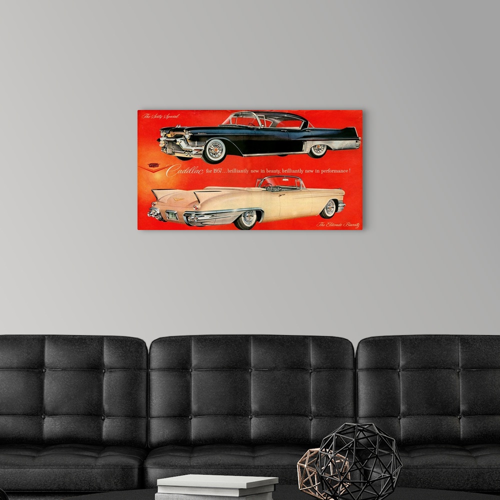 A modern room featuring 1950's USA Cadillac Magazine Advert (detail)