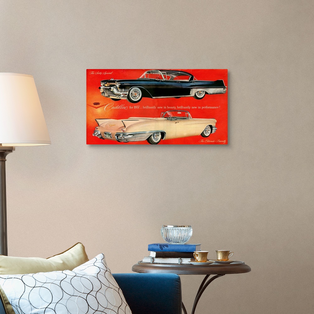 A traditional room featuring 1950's USA Cadillac Magazine Advert (detail)