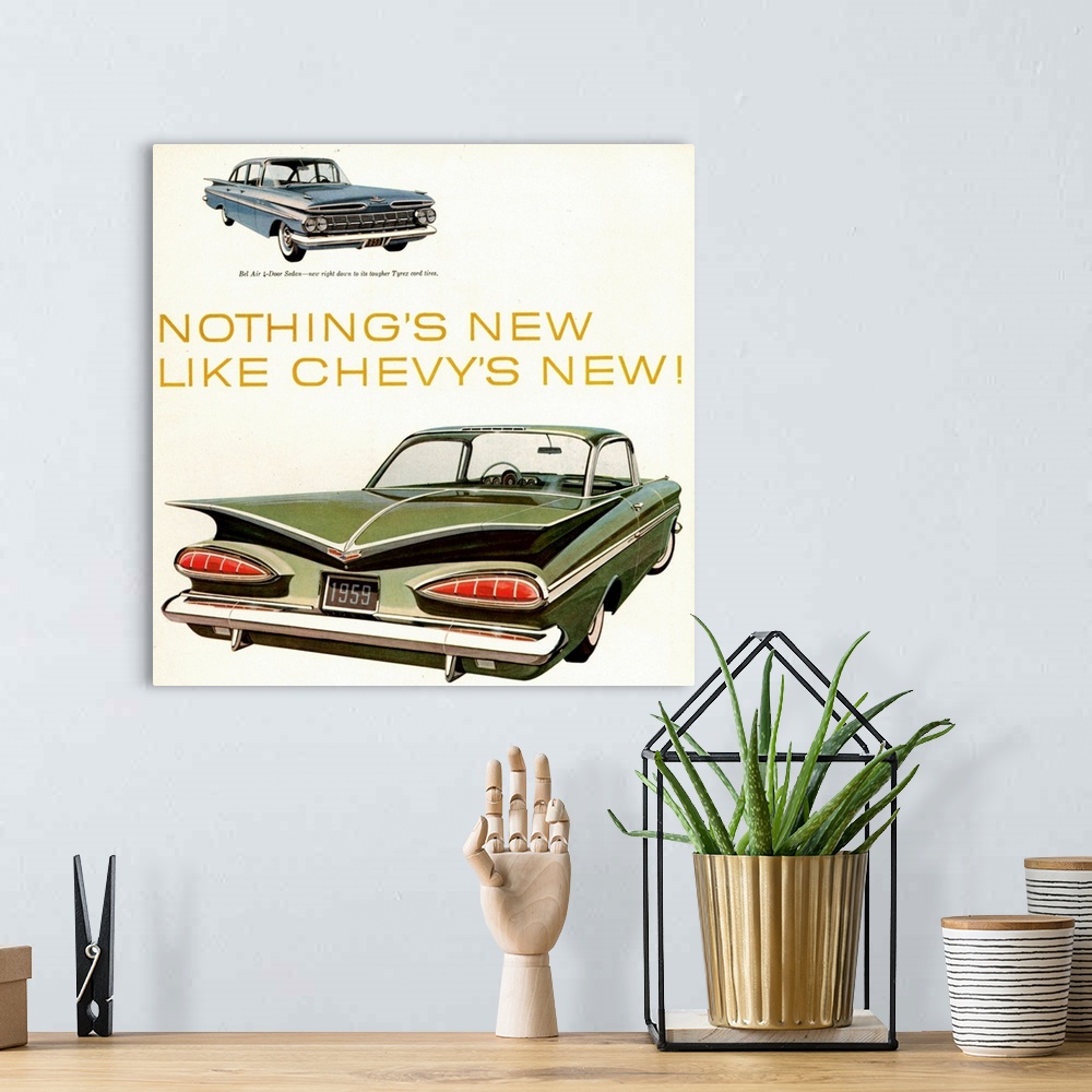 A bohemian room featuring 1950s USA Chevrolet Magazine Advert (detail)