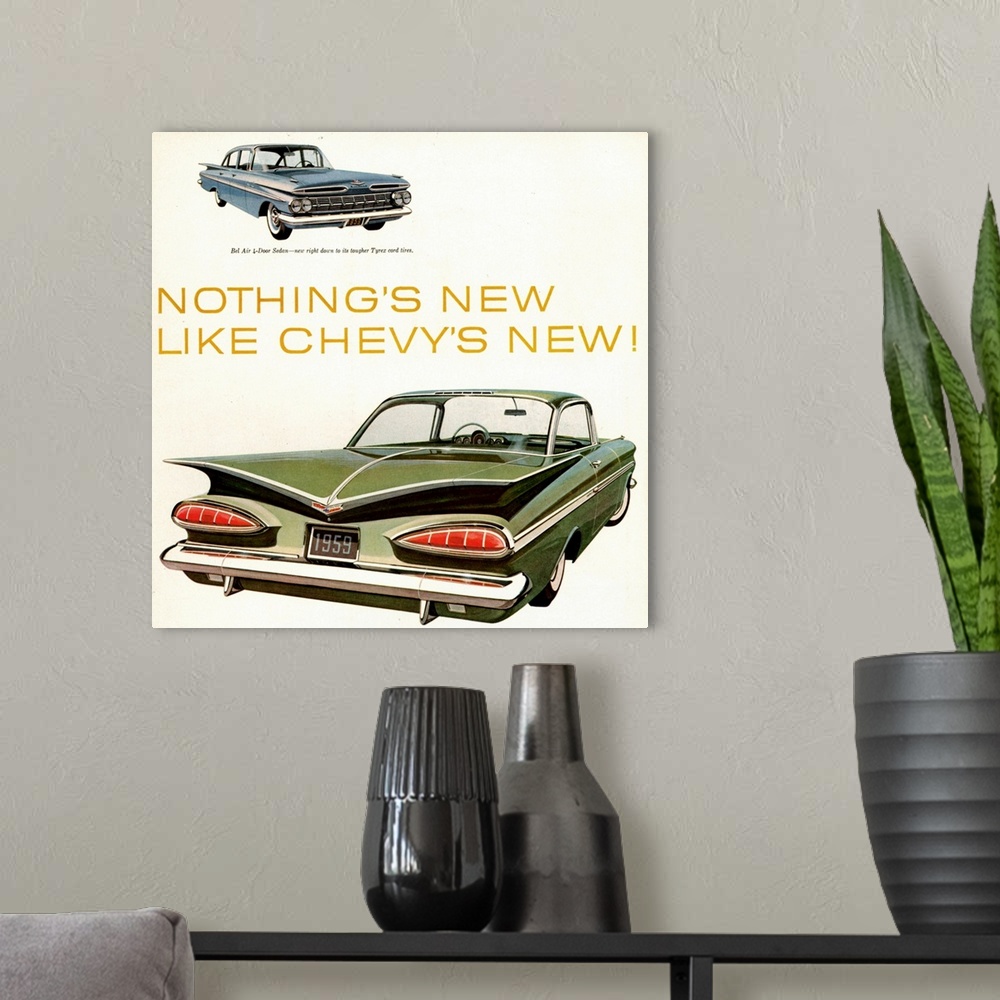 A modern room featuring 1950s USA Chevrolet Magazine Advert (detail)