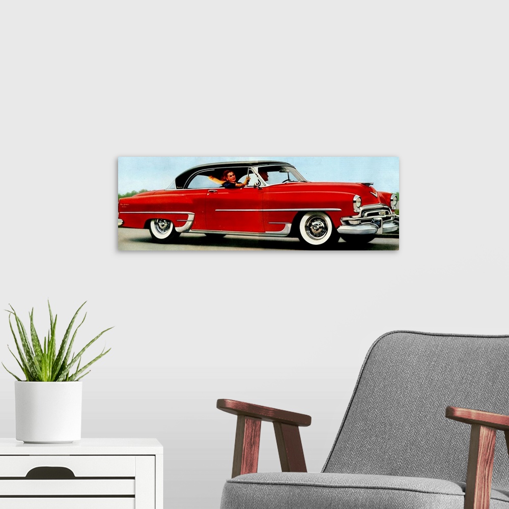 A modern room featuring 1950's USA Chrysler Magazine Advert (detail)