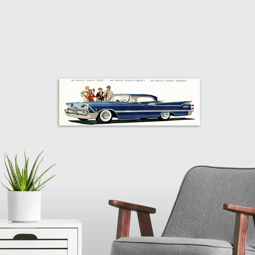 A modern room featuring 1950's USA Dodge Magazine Advert (detail)