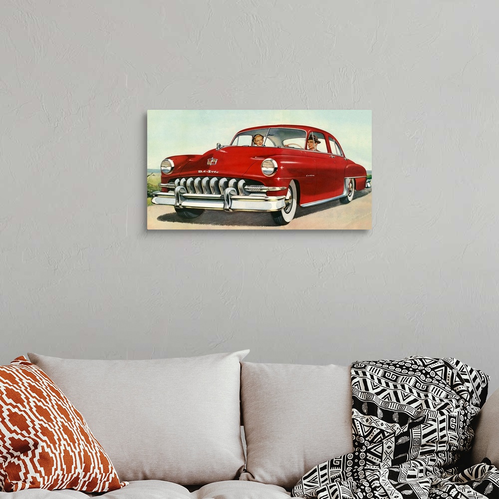 A bohemian room featuring 1950's USA Dodge Magazine Advert (detail)