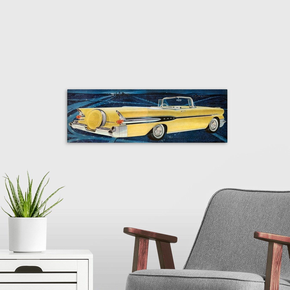 A modern room featuring 1950's USA Pontiac Magazine Advert (detail)