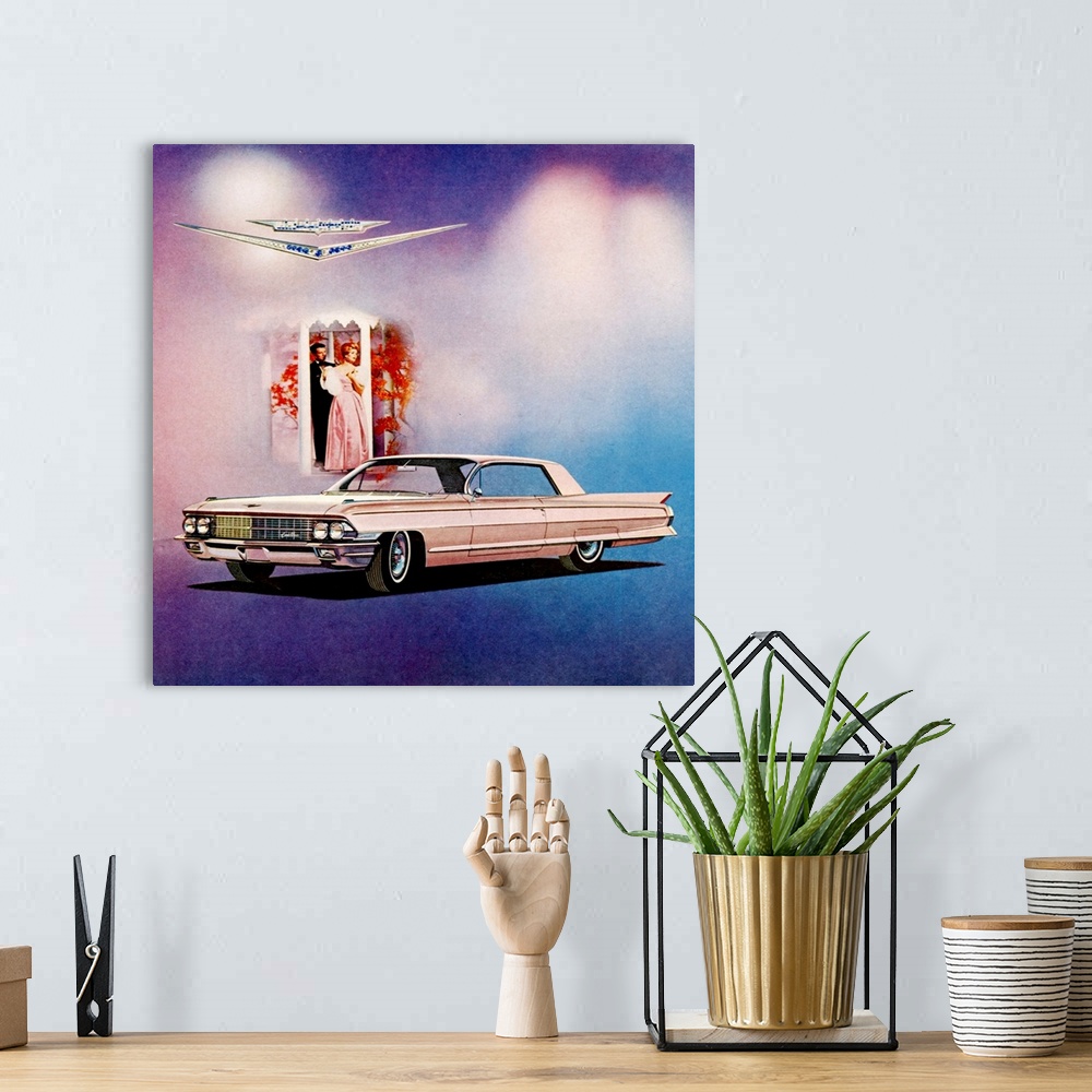 A bohemian room featuring 1960's USA Cadillac Magazine Advert (detail)