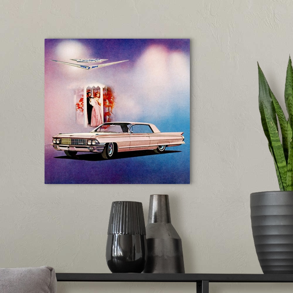 A modern room featuring 1960's USA Cadillac Magazine Advert (detail)