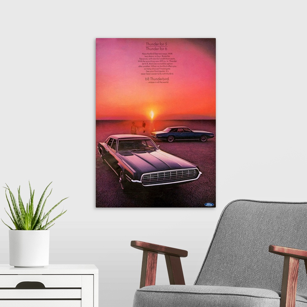 A modern room featuring 1960's USA Ford Magazine Advert (detail)