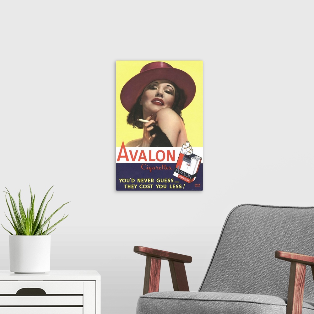 A modern room featuring Avalon.1930s.USA.glamour cigarettes smoking...