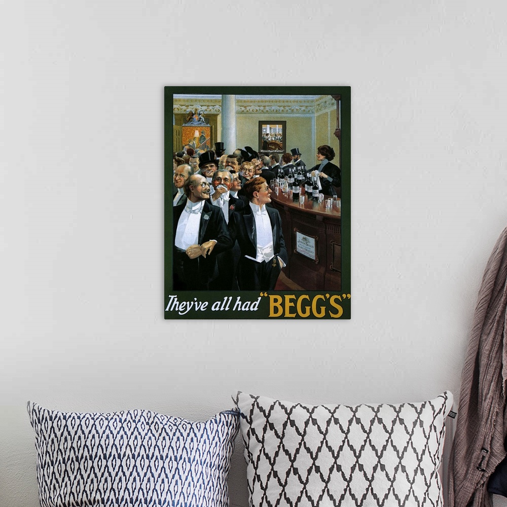 A bohemian room featuring 1910s UK Begg's Poster
