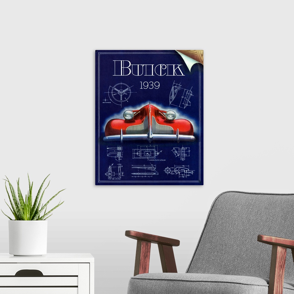 A modern room featuring 1930s USA Buick Magazine Advert