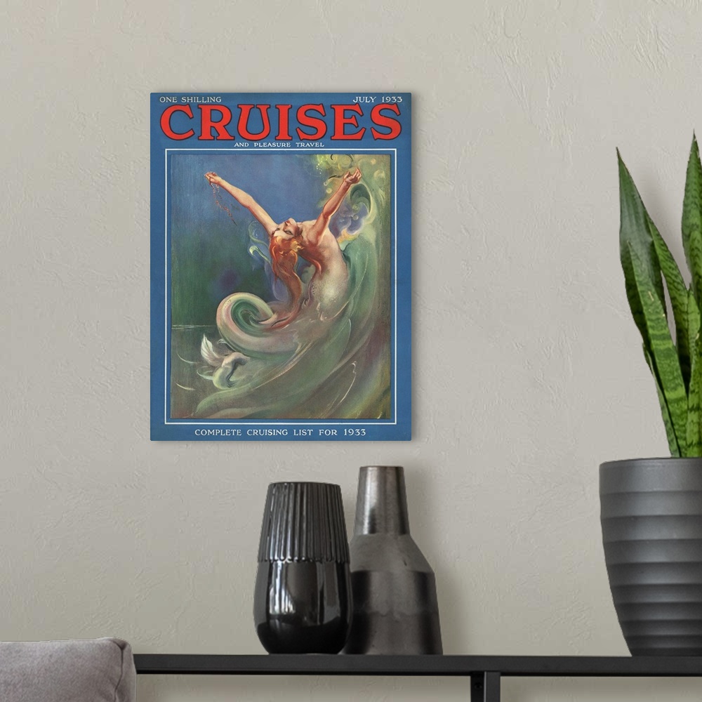 A modern room featuring Cruises.1930s.UK. .mermaids magazines nautical...