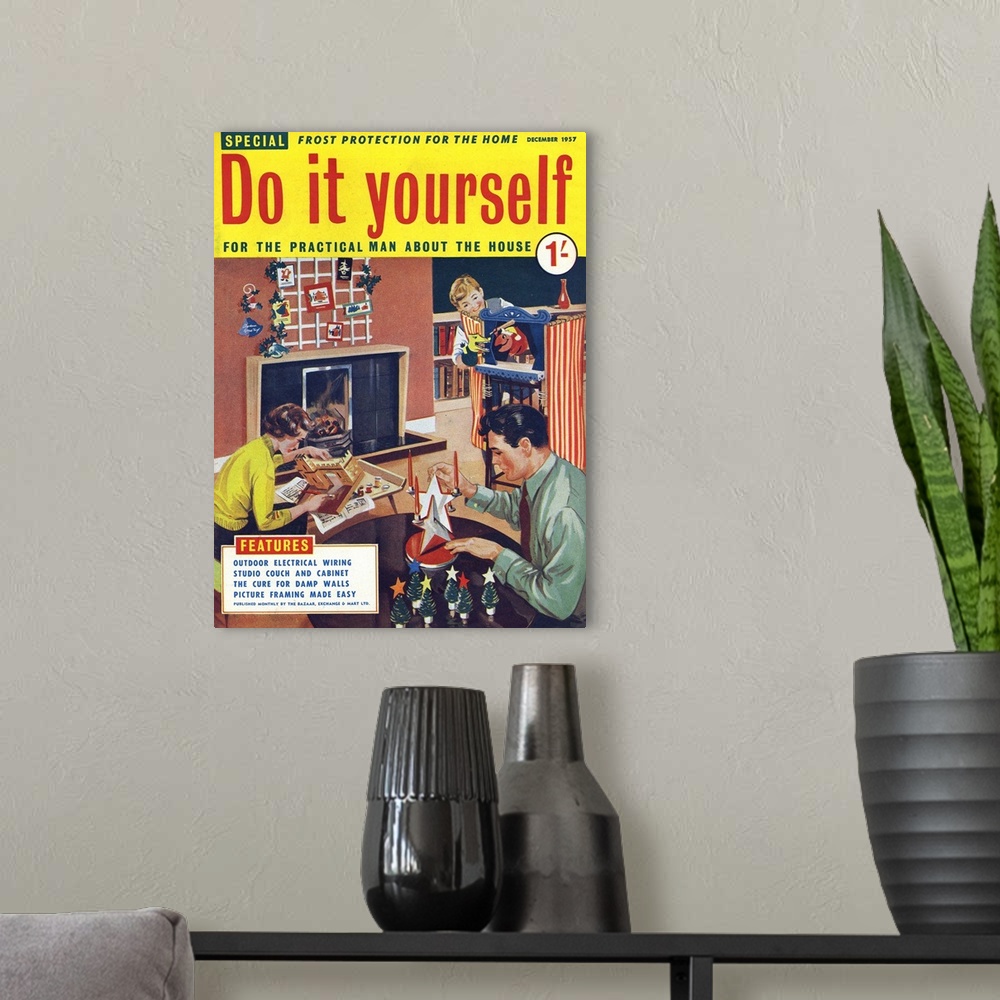 A modern room featuring Do It Yourself .1957.1950s.UK.DIY do it yourself home improvement magazines improvements making d...