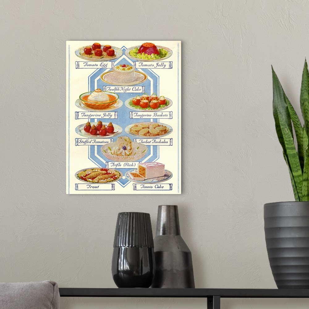 A modern room featuring 1920s UK Food Magazine Plate