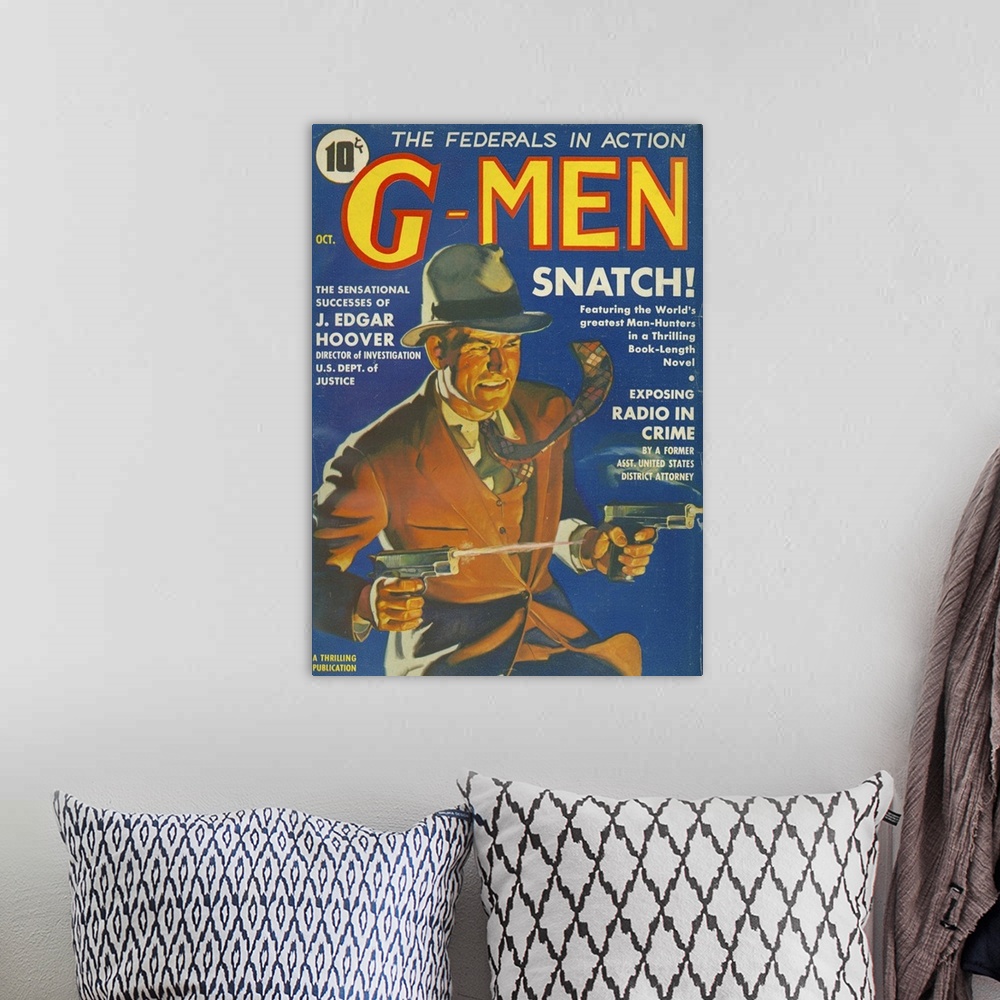 A bohemian room featuring G-Men GMen GMen.1935.1930s.USA.FBI detectives pulp fiction...