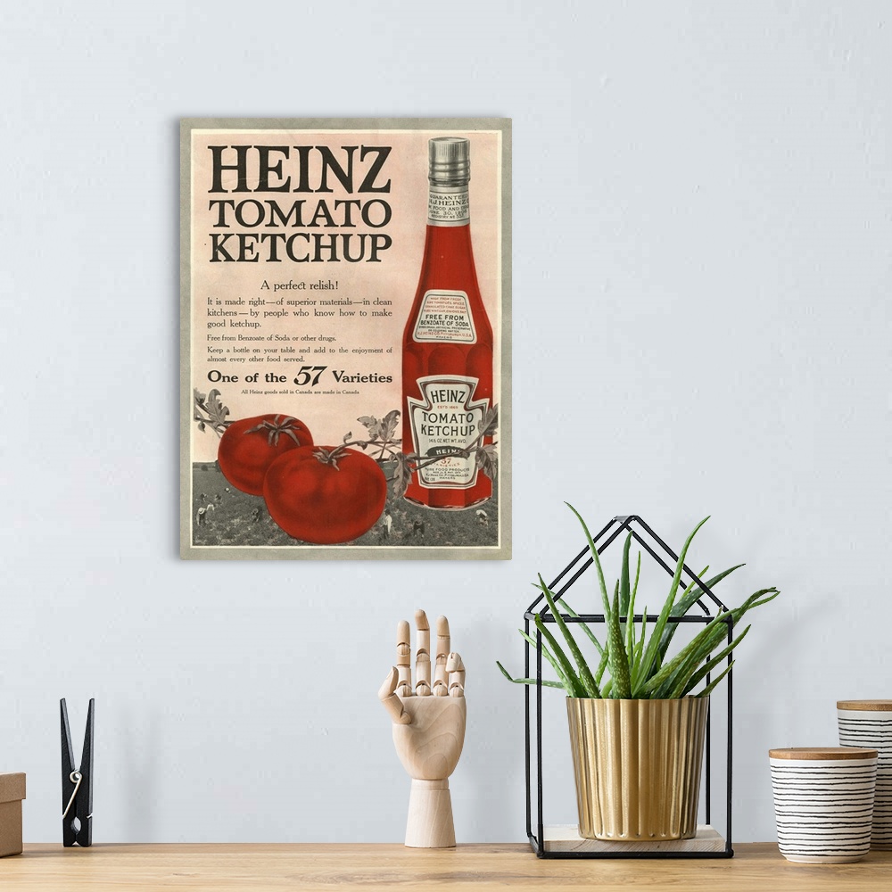 A bohemian room featuring Heinz Tomato Ketchup