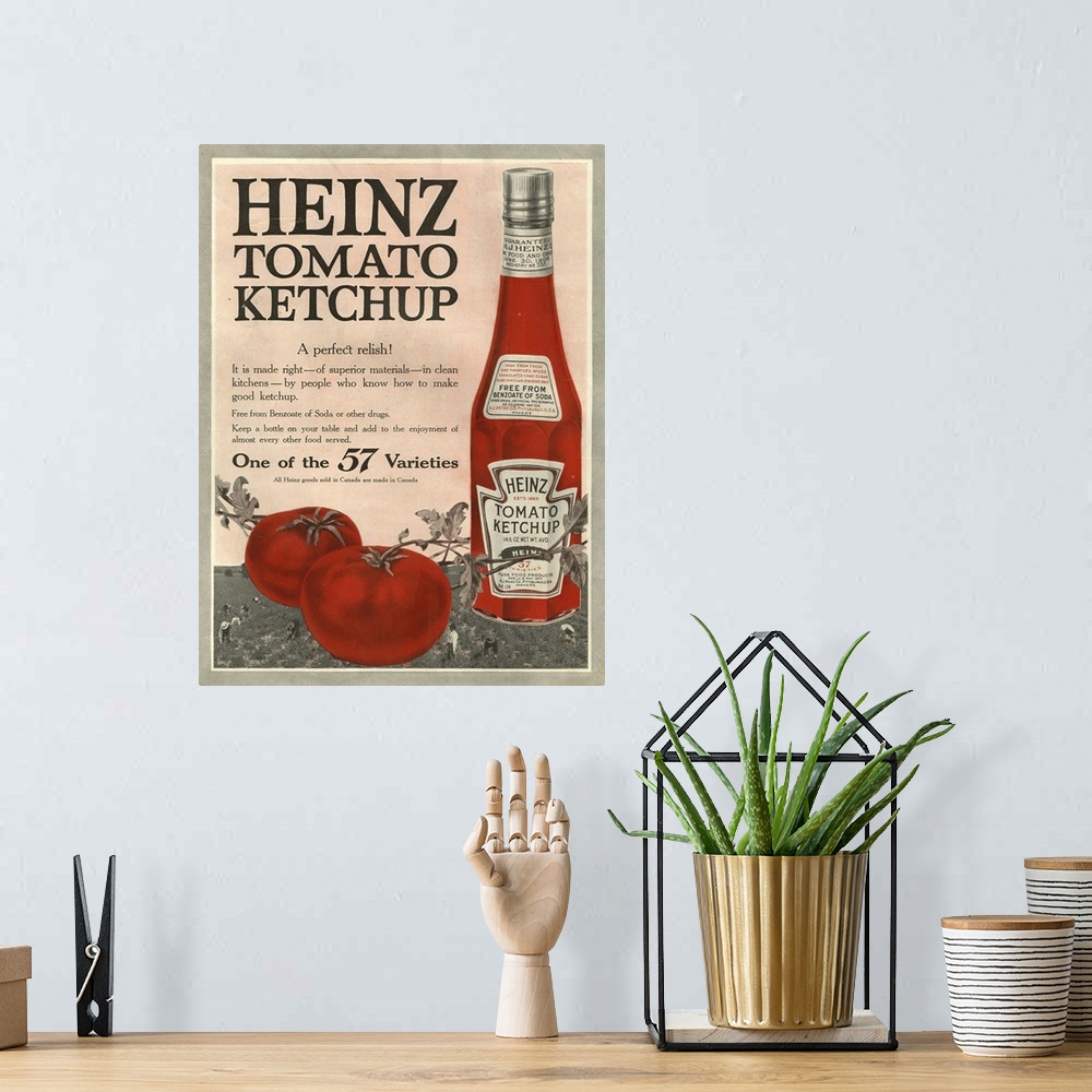 A bohemian room featuring Heinz Tomato Ketchup
