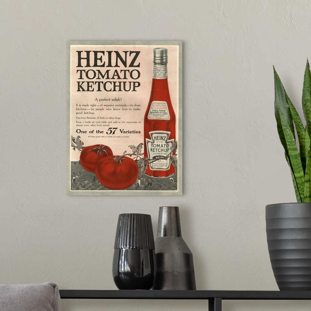 A modern room featuring Heinz Tomato Ketchup
