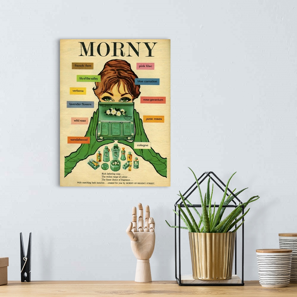 A bohemian room featuring 1960s UK Morny Magazine Advert