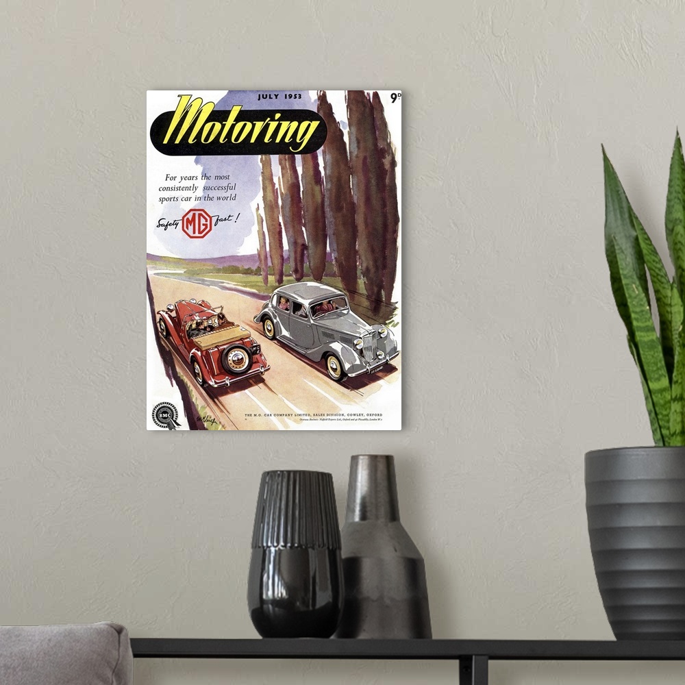 A modern room featuring .1950s.UK.cars mg convertibles...