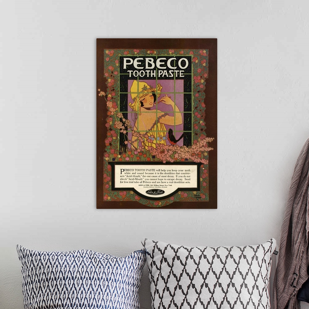 A bohemian room featuring Pebeco Toothpaste