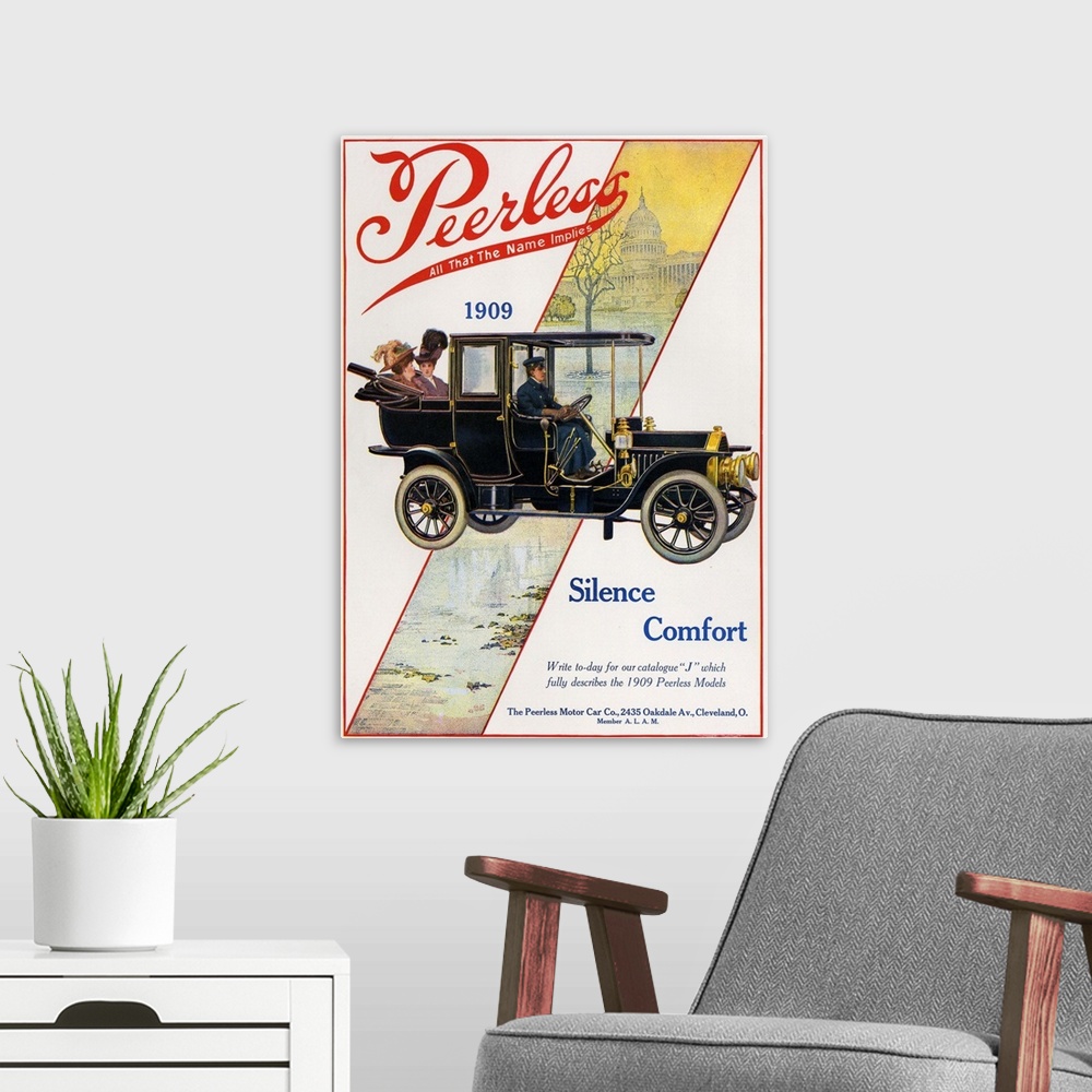 A modern room featuring 1900s USA Peerless Magazine Advert