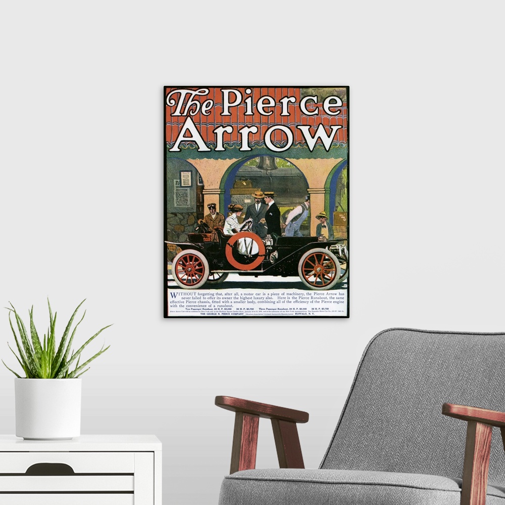 A modern room featuring 1910s USA Pierce Arrow Magazine Advert