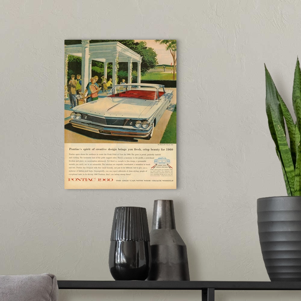 A modern room featuring 1960s USA Pontiac Magazine Advert