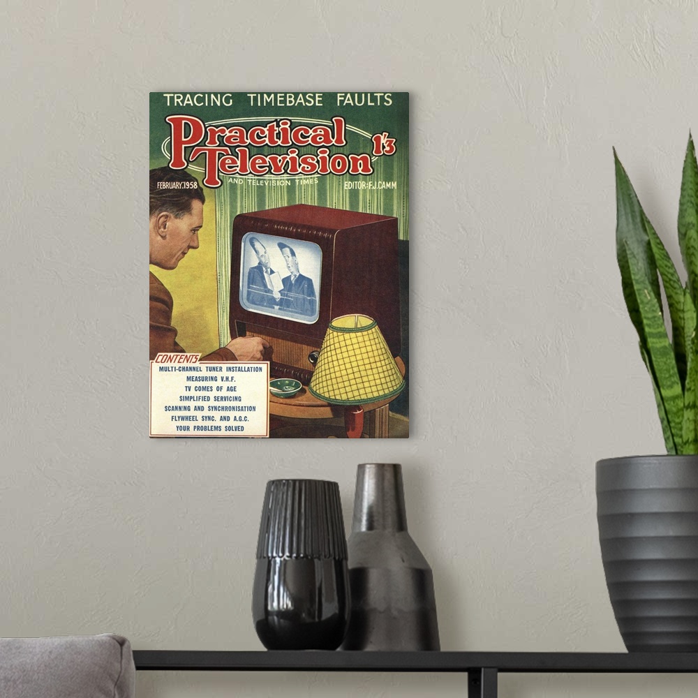 A modern room featuring Practical Television .1950s.UK.televisions diy magazines do it yourself...