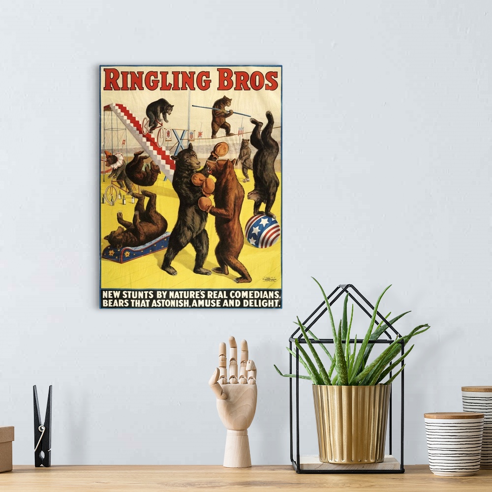 A bohemian room featuring Ringling Brothers Circus Poster