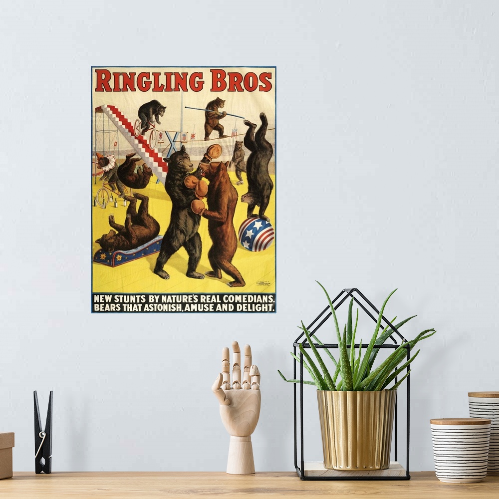 A bohemian room featuring Ringling Brothers Circus Poster