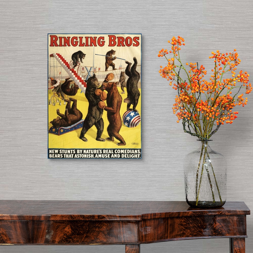 A traditional room featuring Ringling Brothers Circus Poster
