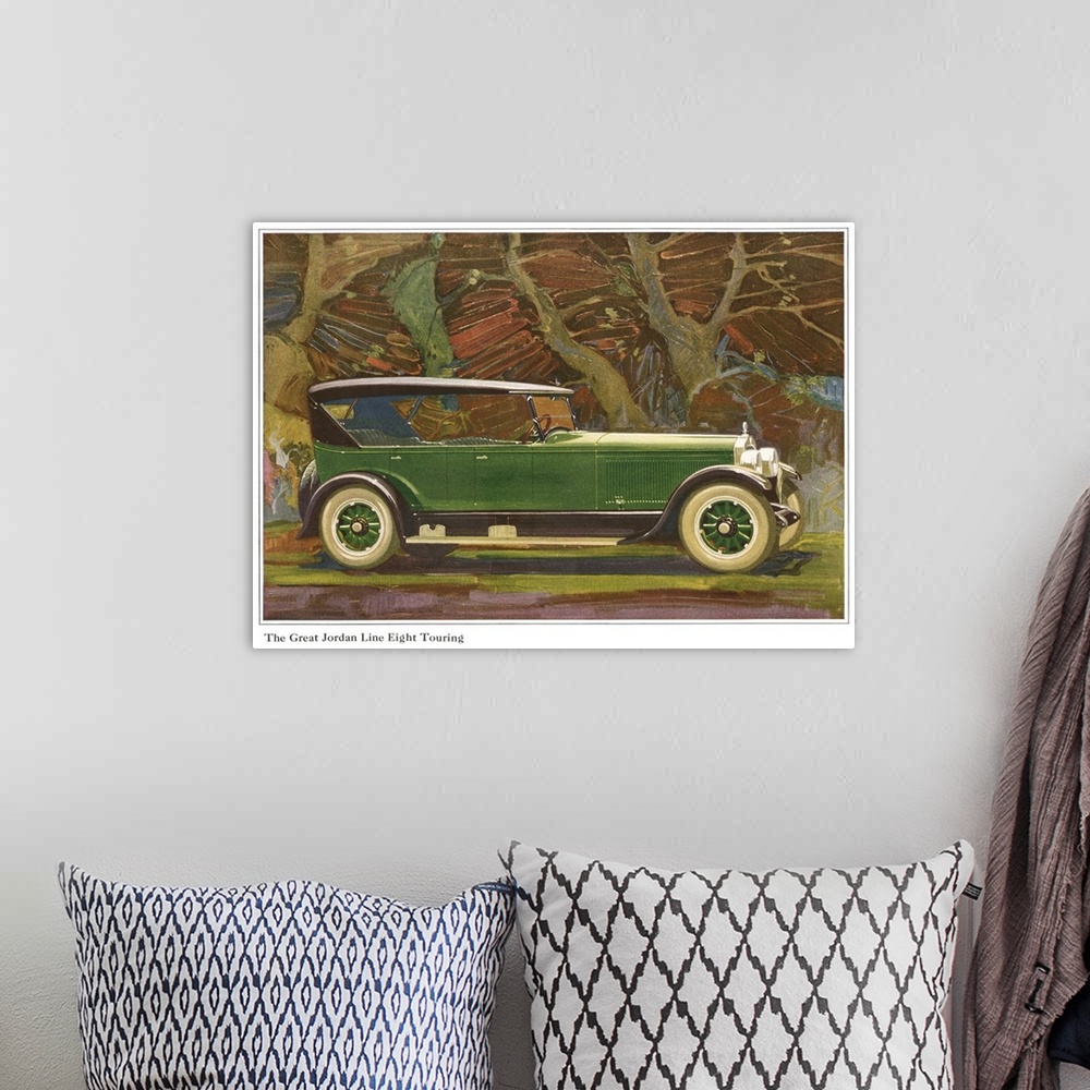 A bohemian room featuring The Great Jordan Line Eight Touring, Automobile Advertisement