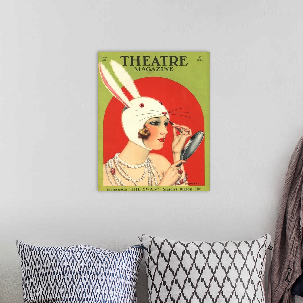 A bohemian room featuring Theatre Magazine, April 1924