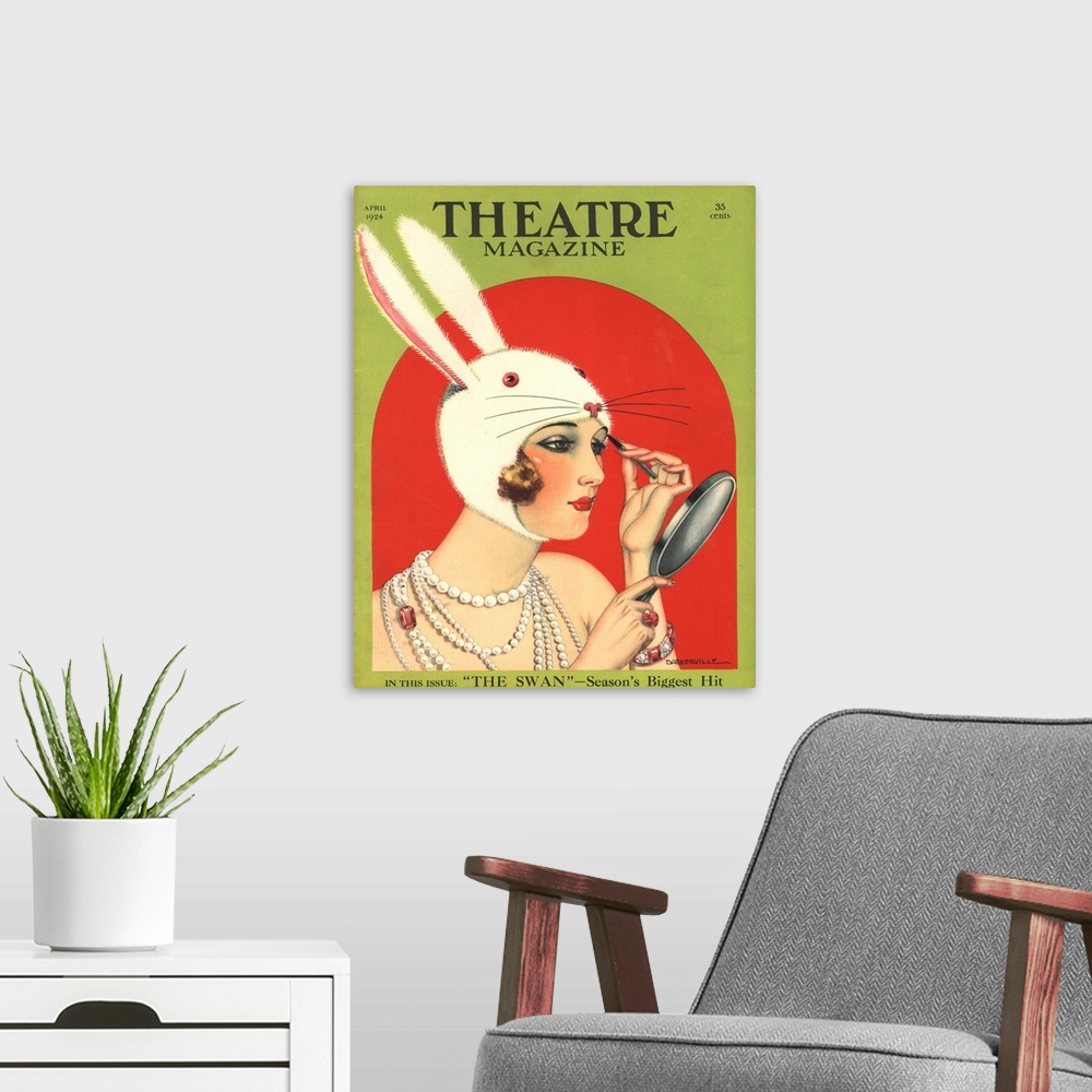 A modern room featuring Theatre Magazine, April 1924