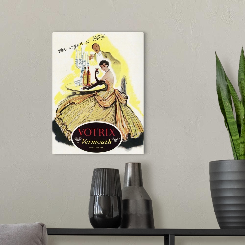 A modern room featuring Votrix Vermouth Advertisement