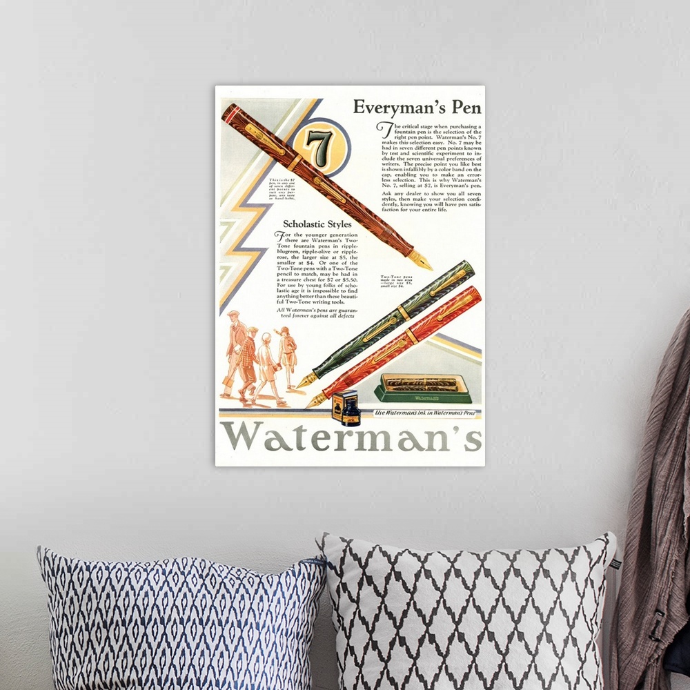 A bohemian room featuring Waterman..s.1929.1920s.UK.cc pens watermans...
