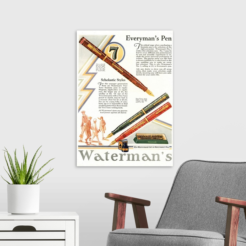A modern room featuring Waterman..s.1929.1920s.UK.cc pens watermans...