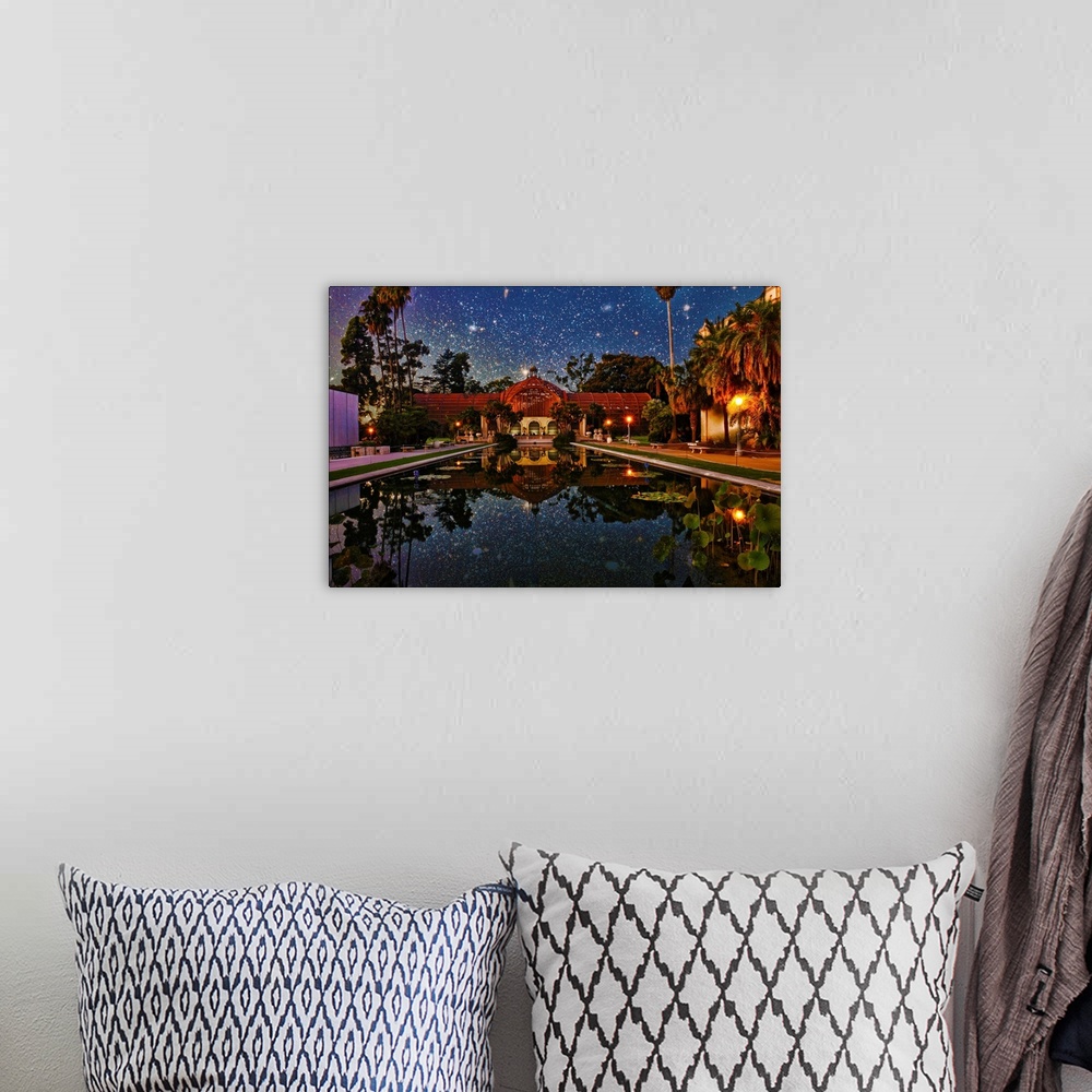 A bohemian room featuring Balboa Park Wishing Pond in San Diego, California, USA