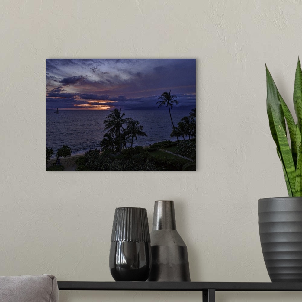 A modern room featuring Kaanapali Beach Sunset, Maui, Hawaii, USA