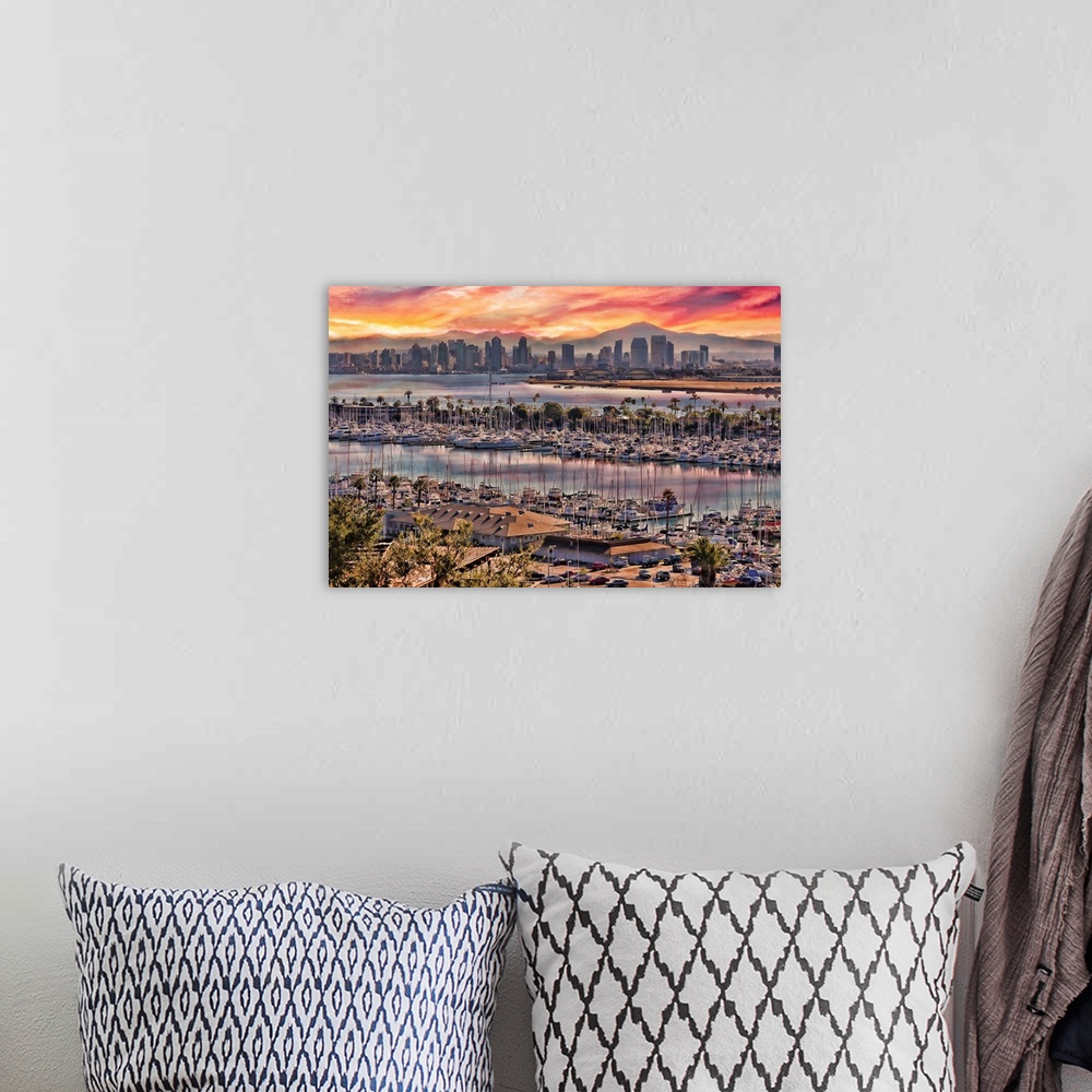 A bohemian room featuring Colors of San Diego from Point Loma