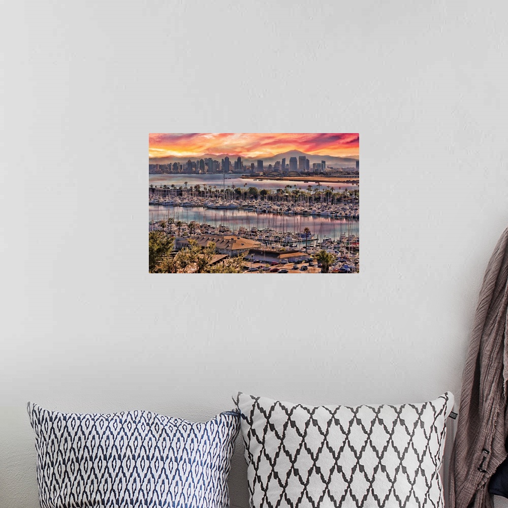 A bohemian room featuring Colors of San Diego from Point Loma
