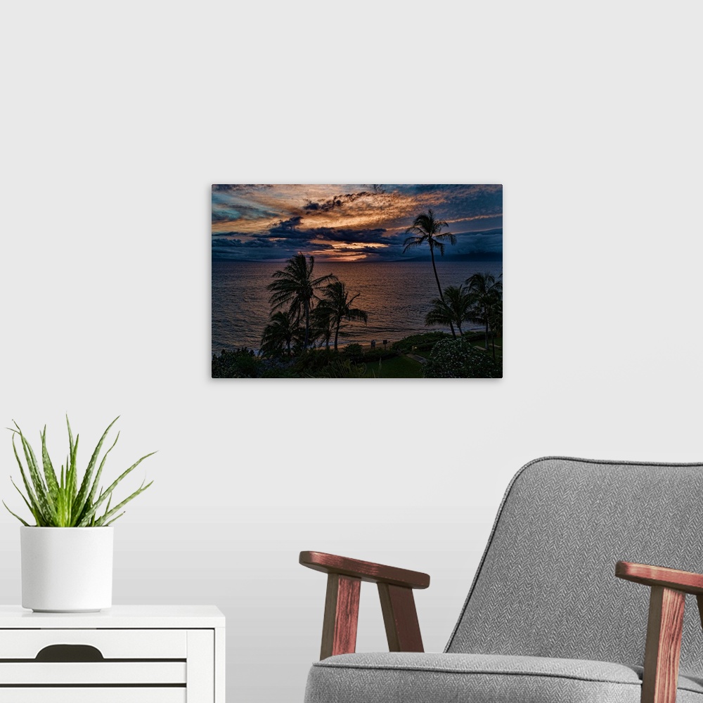 A modern room featuring Kaanapali Beach Sunset, Maui, Hawaii, USA