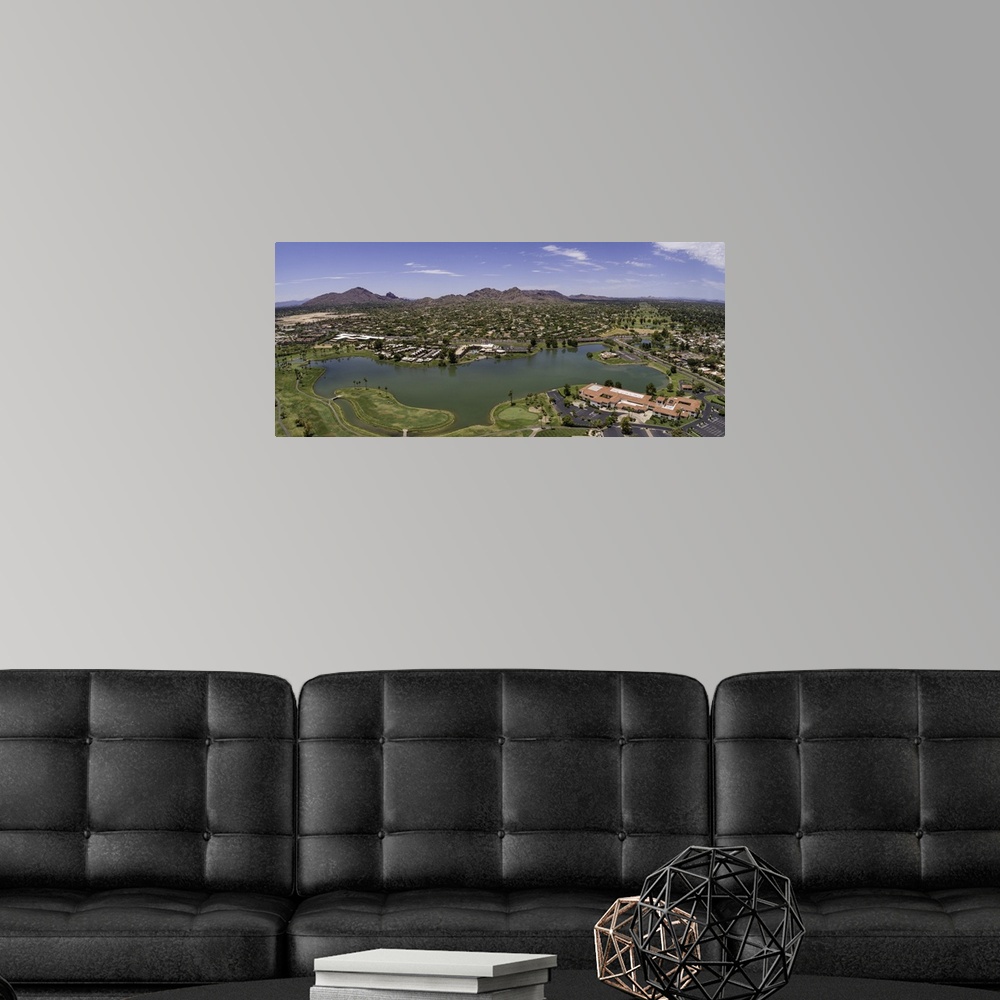 A modern room featuring Mccormick Lake, Scottsdale, Arizona - aerial panoramic